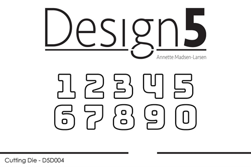 Design 5 dies Små tal 1: 1x1,5cm
